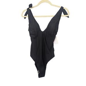 Raisins Beach Cove Solid Cheeky Black Swimsuit Womens Size Small NWT